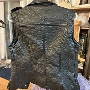 Black faux leather vest